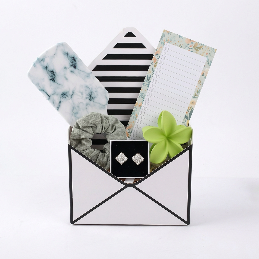 Premium Envelope Gift Box – Σετ Δώρου με Αξεσουάρ Μαλλιών & Σημειωματάριο
