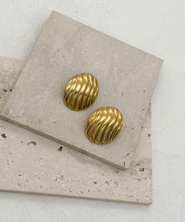 Σκουλαρίκια Κρίκοι "Gold Feel" από Ανοξείδωτο Ατσάλι - Χρυσό