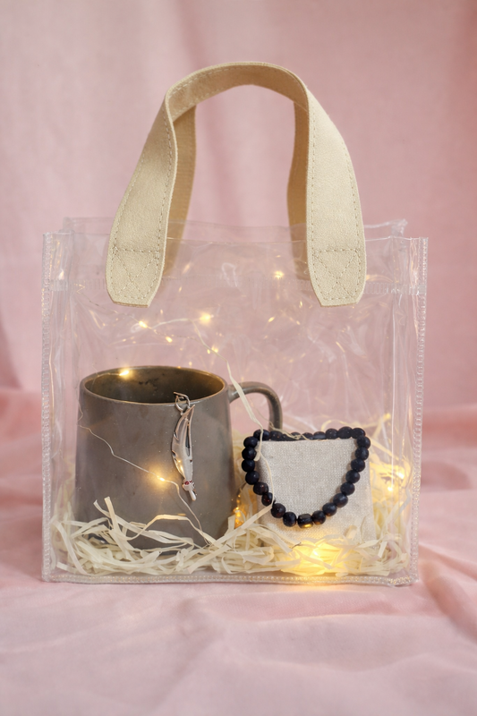 Urban Minimal Gift Tote – Σετ Δώρου με Γκρι Κούπα & Ανδρικό Βραχιόλι