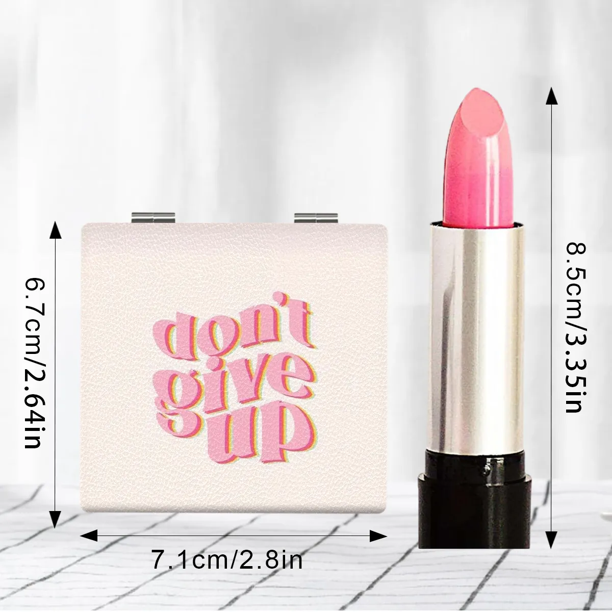 Don't Give Up" Pocket Mirror | Το Απόλυτο Motivation Καθρεφτάκι