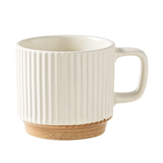 The "Morning Matcha" Ribbed Mug | Premium Κεραμική Κούπα